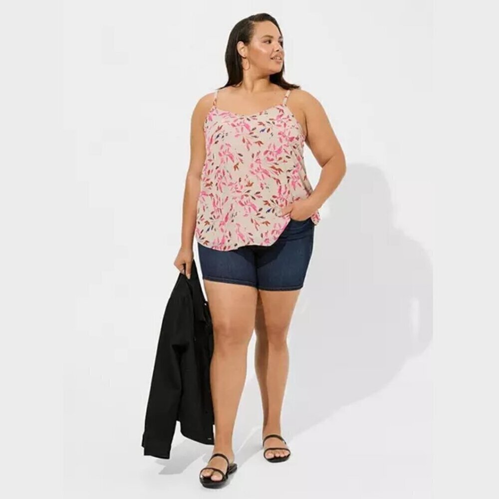 Torrid - Sophie Swing Cami in Water Leaves Chateau Grey & Pinks​​​​​​